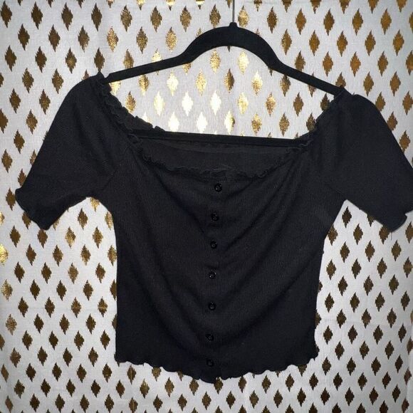 Fishnet workout top and off shoulder crop top Bundle set size M - Picture 7 of 10